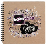 recycled board spiral journal with custom silkscreening and die cuts